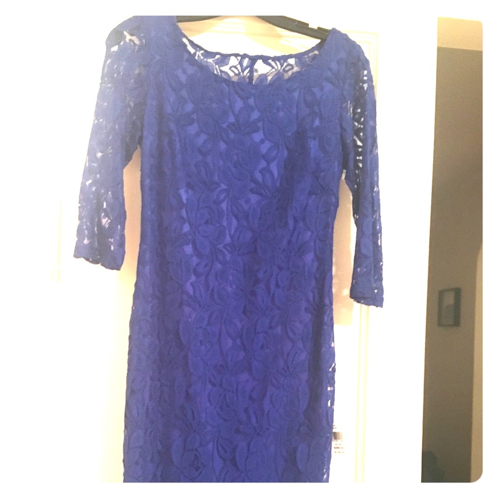 NEW! Alexia Admor blue lace overlay dress
